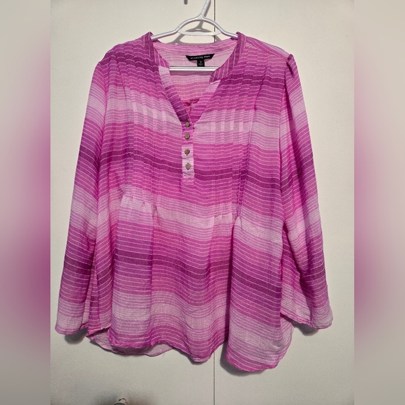Zac & Rachel Tops - Zac & Rachel Striped Pink Blouse